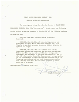 1974 Sammy Davis Jr Signed Contract (PSA/DNA)